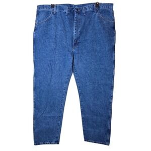 Rustler Wrangler Men's Regular Fit Straight Leg Blue‎ Denim Jeans 46x32 NWT